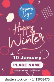 Happy Winter Sale Banner concept background