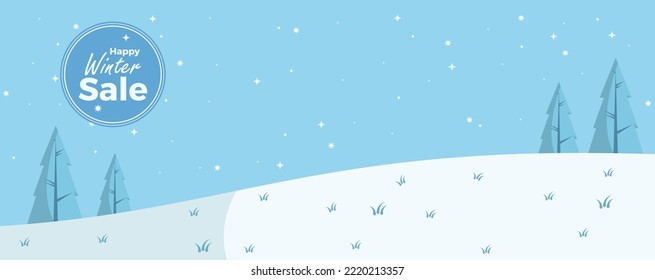 Happy winter sale banner design for promotion you can use with modern and winter style. Vector Eps 10