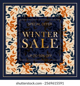 Happy Winter sale banner. Hello Winter season. cartoon vector illustration template for promotion. Christmas