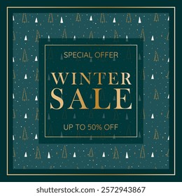 Happy Winter sale banner. Hello Winter season. cartoon vector illustration template