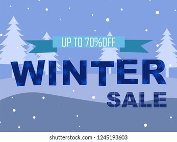 Happy Winter Sale promotion advertsement background for marketing in vector