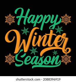 Happy winter season t-shirt design, winter lover design, typography design 
