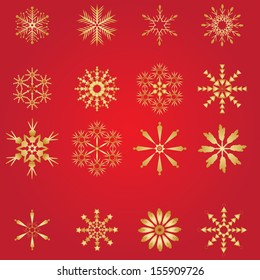 Happy winter snowflakes set designe
