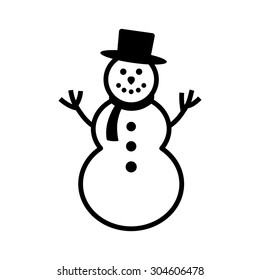 Snowman Clipart Outline / Snowman Black And White Black And White ...