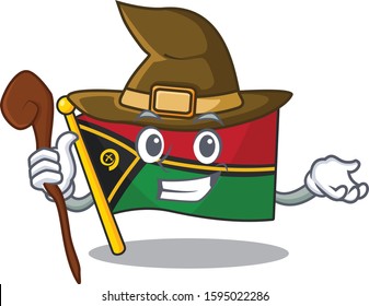 Happy Witch flag vanuatu Scroll cartoon character design