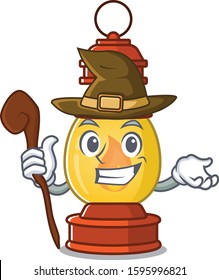 Happy Witch lantern Scroll cartoon character design