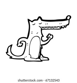 happy wolf cartoon