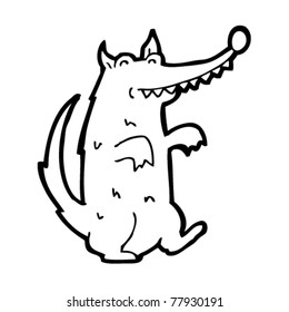 happy wolf cartoon