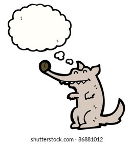 caricatura del lobo feliz