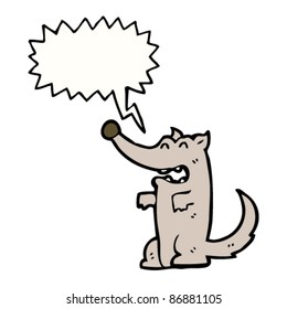 caricatura del lobo feliz