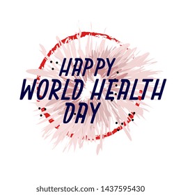 happy wolrd health day, beautiful greeting card background or banner with flower theme. design illustration