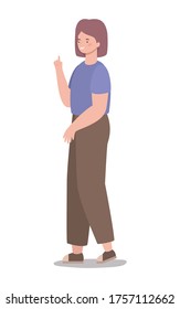 happy woman cartoon design, Girl female person people human and social media theme Vector illustration