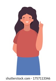 happy woman cartoon design, Girl female person people human and social media theme Vector illustration