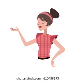 happy woman cartoon icon