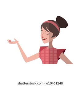 happy woman cartoon icon