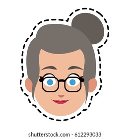 happy woman cartoon icon image 