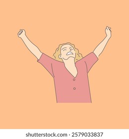 Happy woman expression vector illustration