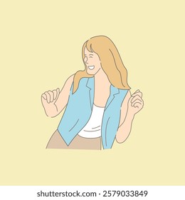 Happy woman expression vector illustration