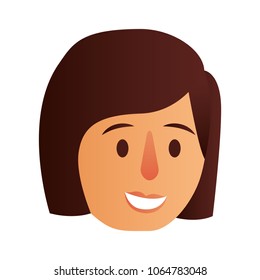 happy woman face character