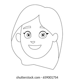 happy woman face of young female
