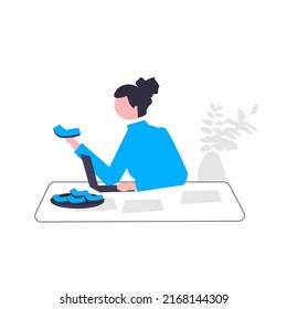 Happy woman flat design illustration