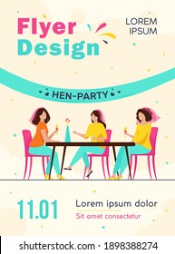Happy woman having fun at hen party. Bride, friend, cocktail flat vector illustration. Marriage and celebration concept for banner, website design or landing web page