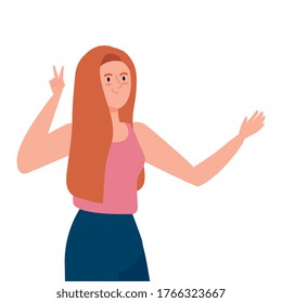 happy woman, healthy lifestyle, celebrating holiday vector illustration design