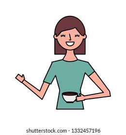 happy woman holding cup