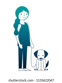 happy woman holding her dog pet