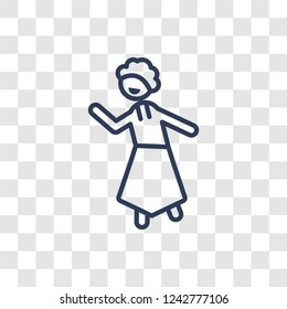 Happy Woman icon. Trendy linear Happy Woman logo concept on transparent background from Ladies collection