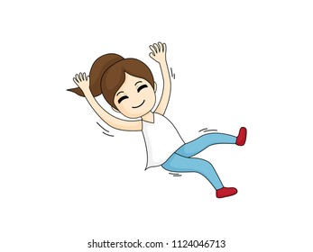 Happy woman is jumping