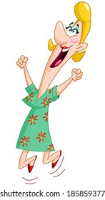 Happy woman jumping