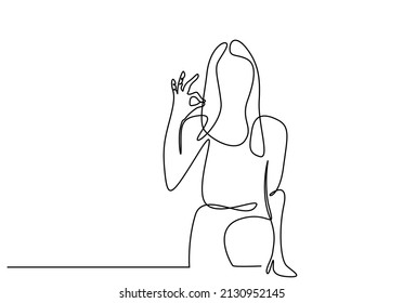 happy woman making okay like approval sign