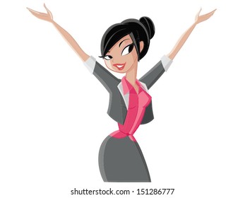 Happy woman in the office