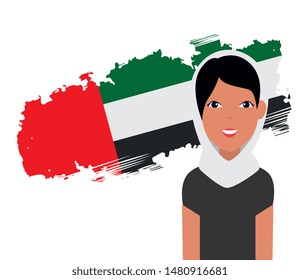 happy woman with patriotic national flag