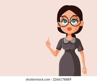 
Happy Woman Pointing her Index Finger Explaining Vector Cartoon
Smart elegant businesswoman showing her forefinger indicating upwards
