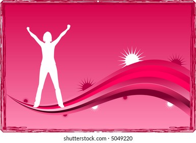 Happy woman silhouette