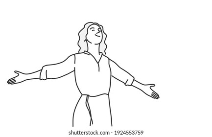 女性 腕を広げる のイラスト素材 画像 ベクター画像 Shutterstock