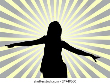 Happy woman vector illustration