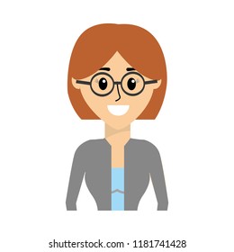 happy woman wearing glasses with hairstyle