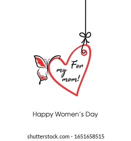 Happy Woman's day card with heart