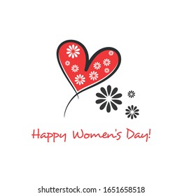 Happy Woman's day card with heart