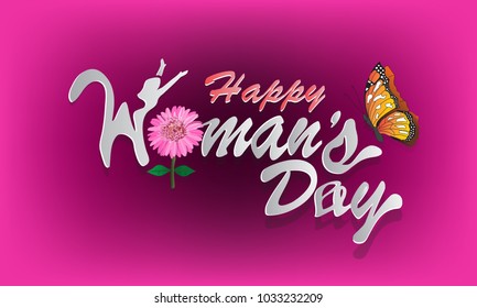 The happy woman's day card. (vector)