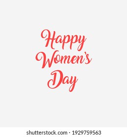 Happy woman's day font calligraphy illustration 