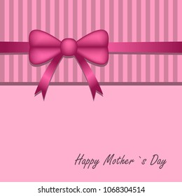 Happy woman's day. Gift box with a bow in the form of a postcard. Vector illustration.