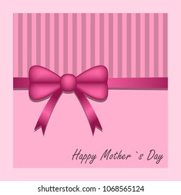 Happy woman's day. Gift box with a bow in the form of a postcard. Vector illustration.