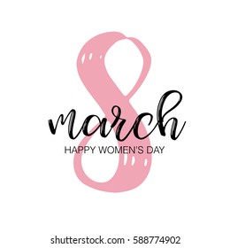 Happy womans day greeting card. Vector illustration