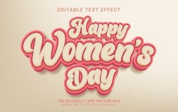 Happy Woman's Day Lettering Text Effect