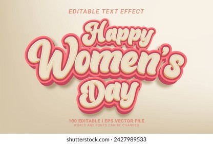 happy woman's day lettering text effect