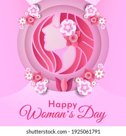 happy womans day pink and petal flower